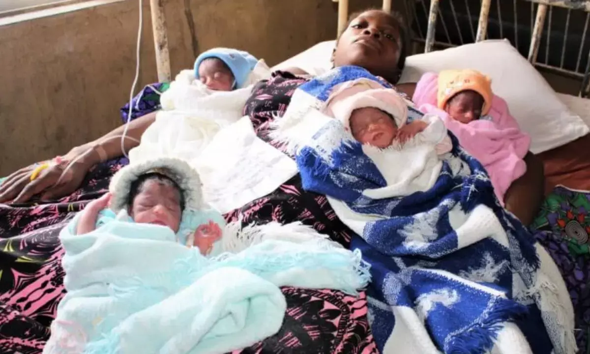 Unemployed woman gives birth to set of quadruplets