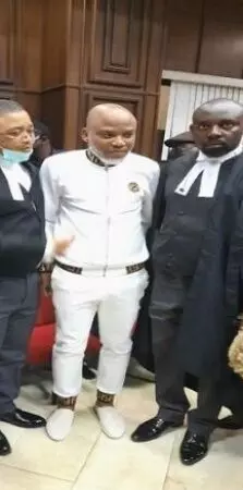 Photos as Nnamdi Kanu appears in Court