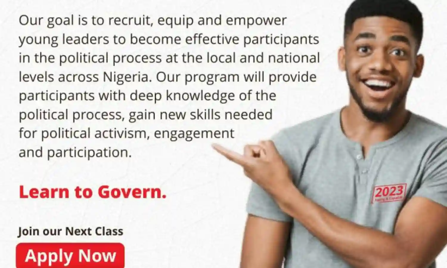 Political group establishes political training academy for youth