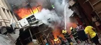 Breaking: Bitter tears as fire guts Balogun market