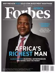 Dangote sustains Forbes ranking as Africa richest man Dangote sustains Forbes ranking as Africa richest man