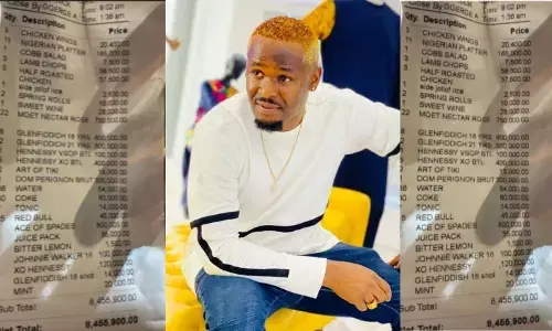 Teenagers condemn actor Zuby Michaels flaunt of extravagant N8m receipt for food