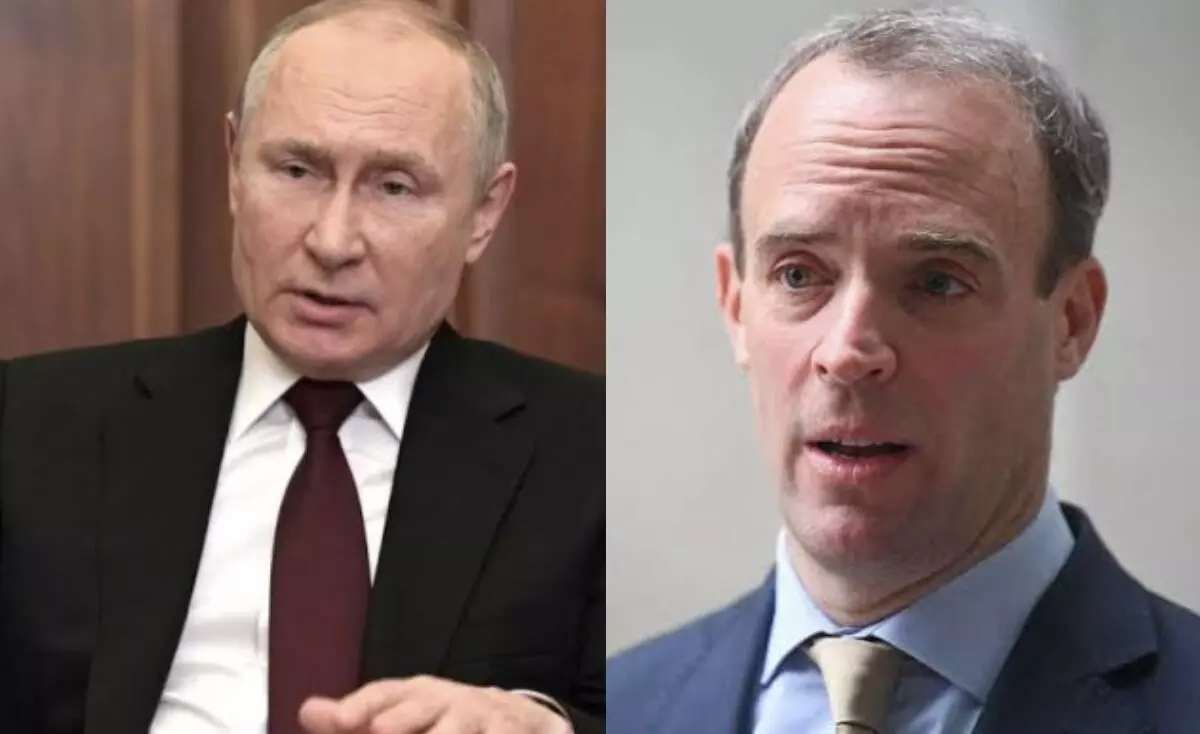 Warmonger Putin at risk of imprisonment for war crimes, says Raab Warmonger Putin at risk of imprisonment for war crimes, says Raab