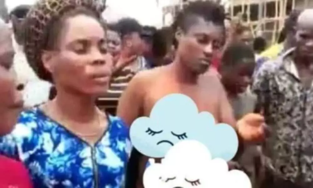 Woman stripped naked for allegedly killing husband with adultery Woman stripped naked for allegedly killing husband with adultery