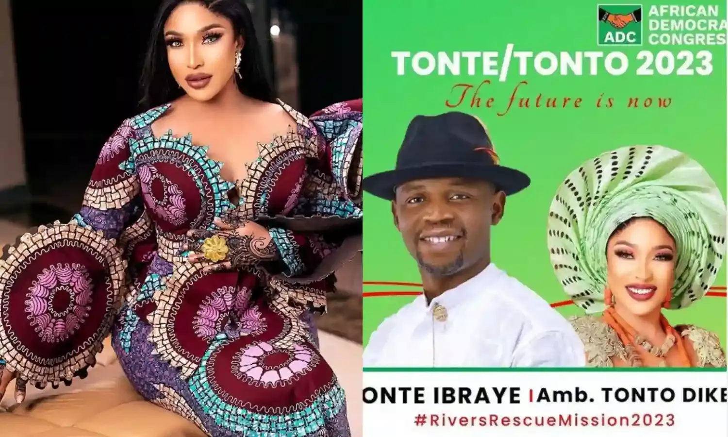 Tonto Dikeh emerges running mate to Rivers ADC guber candidate