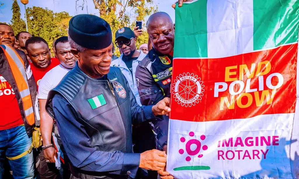 Osinbajo receives London-Lagos biker, cautions against crafty of polio