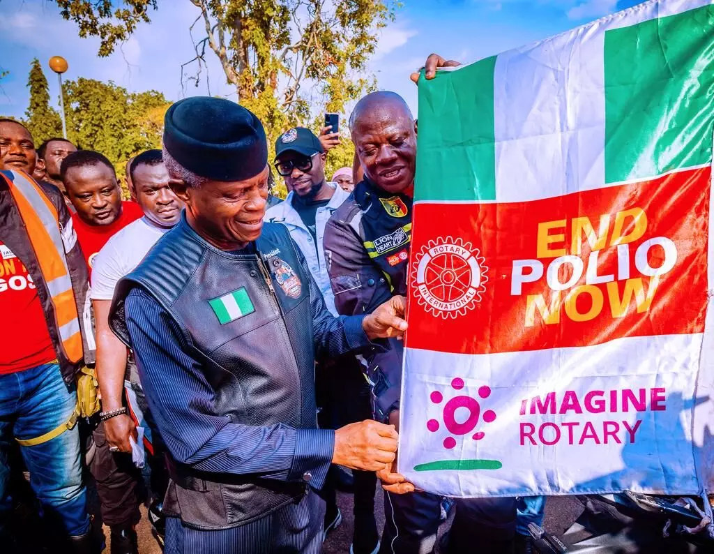 Osinbajo receives London-Lagos biker, cautions against crafty of polio