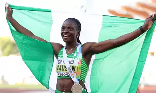 Buhari celebrates 100m track superstar, Amusan