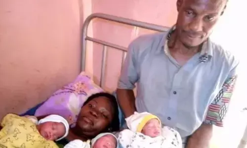 New Year: Hair dresser gives birth to triplets in Enugu, pleads for assistance