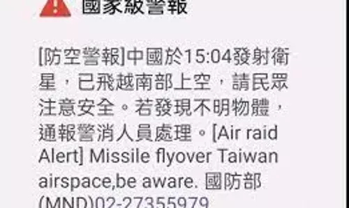 Nationwide alert issued after Chinese satellite detected over Taiwan