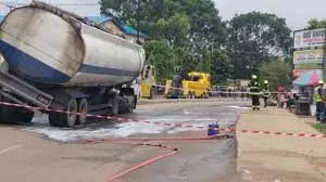 Panic in Lagos community over petrol spillage Panic in Lagos community over petrol spillage