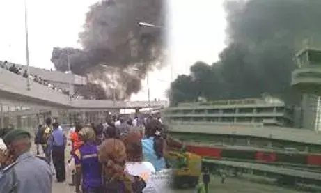 Panic as fire destroys arrival wing of Lagos Intl Airport