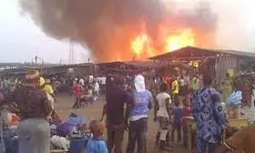 BREAKING: Fire guts section of Onitsha market