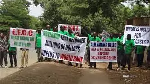 EFCC  denies shooting at pro-Yahaya Bello protesters