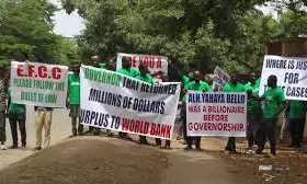 EFCC  denies shooting at pro-Yahaya Bello protesters