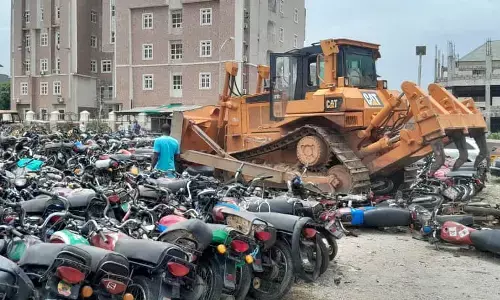 FCTA crushes 601 impounded motorcycles in Abuja