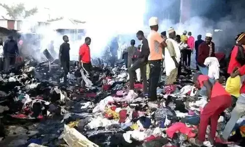 Fire guts Terminus Market Jos, destroys 500 makeshift shops