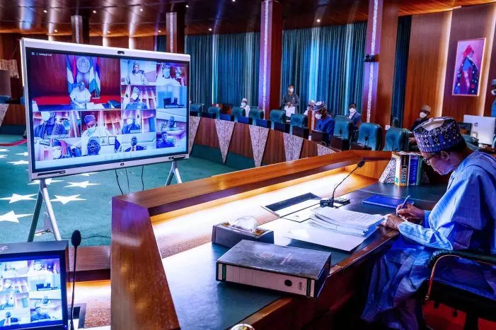 Buhari swears in 4 Permanent Secretaries, presides over virtual FEC Buhari swears in 4 Permanent Secretaries, presides over virtual FEC