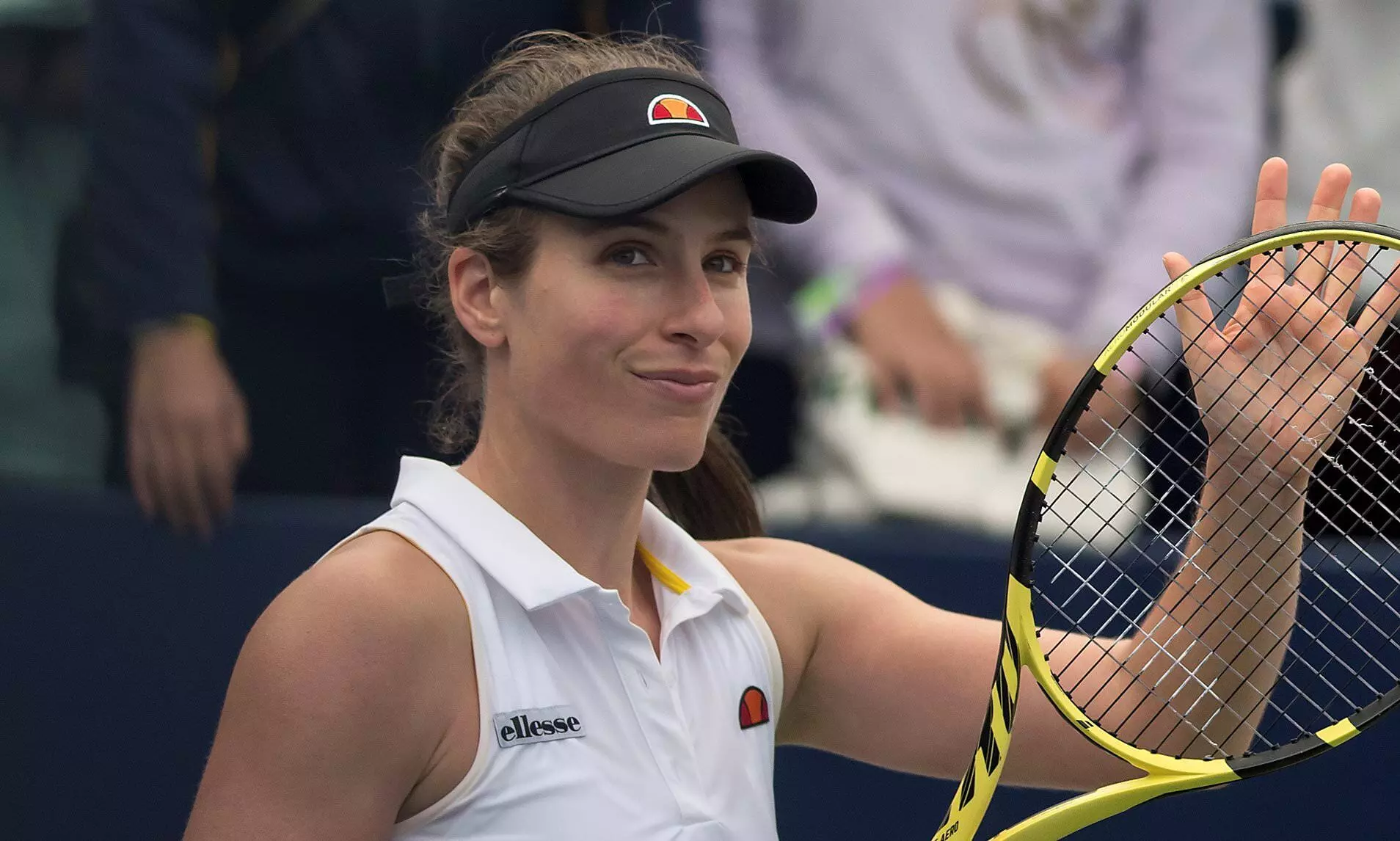 Konta in good spirits day after health scare at Top Seed Open