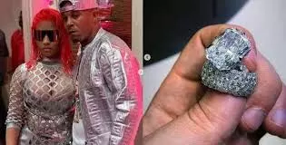Money speaks… Nicki Minaj displays her diamond wedding ring worth  $1.1m
