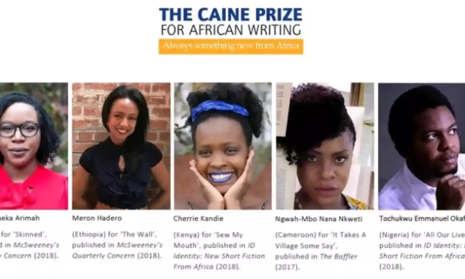 2 Nigerian writers make 2019 Caine Prize shortlist