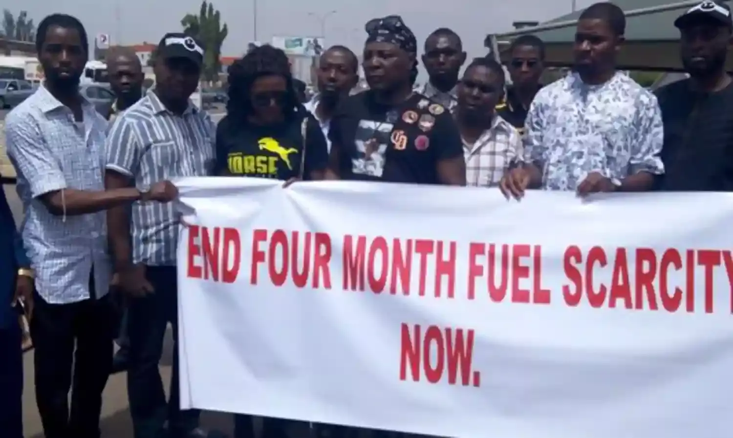 Charlyboy leads protest to NNPC HQ over fuel scarcity