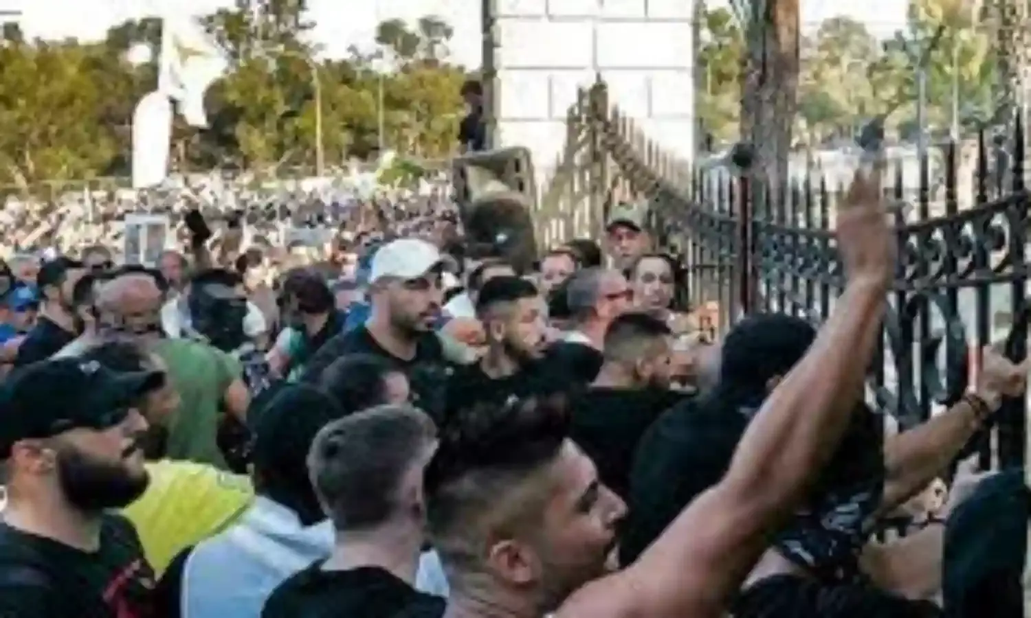 Anti-vax demonstrators attack TV station building