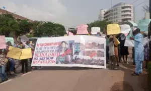 Lagos Community Stages Protest, Demands Compensation over Demolished Property Lagos Community Stages Protest, Demands Compensation over Demolished Property