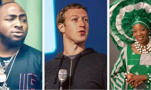 Davido, Mark Zuckerberg, Nike Okundaye share space at Lagos art expo