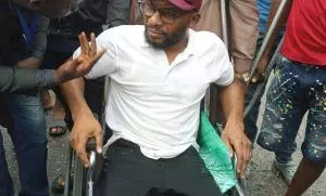 Disabled people protest suspension of member