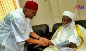 Orji Kalu greets Sultan of Sokoto, Abubakar