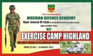 NDA cadets begin “Exercise Camp Highland’’