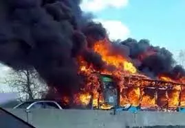 Bus driver rescues 25 children from burning vehicle