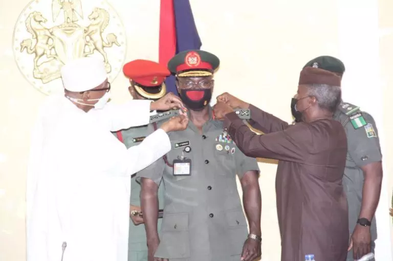 Buhari elevates, decorates COAS Yahaya with new rank
