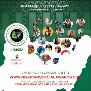 Nigeria@60 Awards nominations now open, says organisers